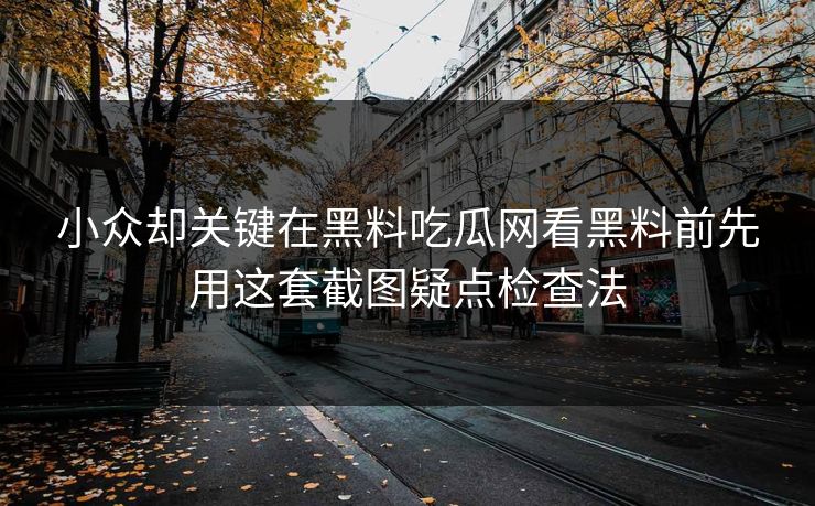 小众却关键在黑料吃瓜网看黑料前先用这套截图疑点检查法